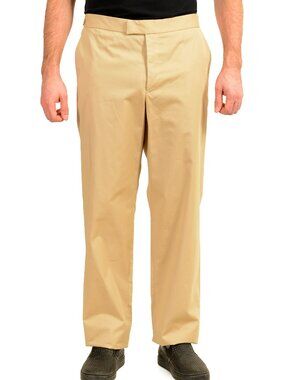 Malo Men's Beige Flat Front Casual Pants US 40 IT 56